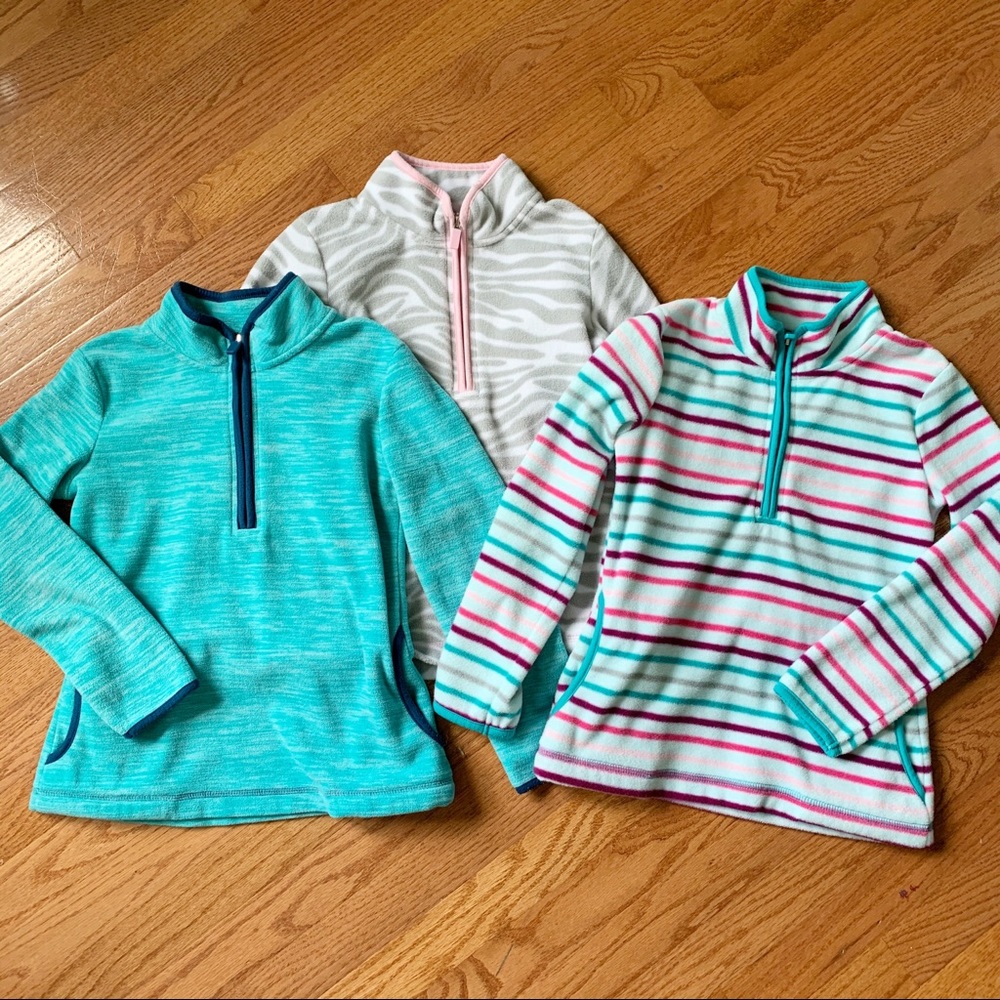 Set of 3: 1/2 zip fleece pullovers